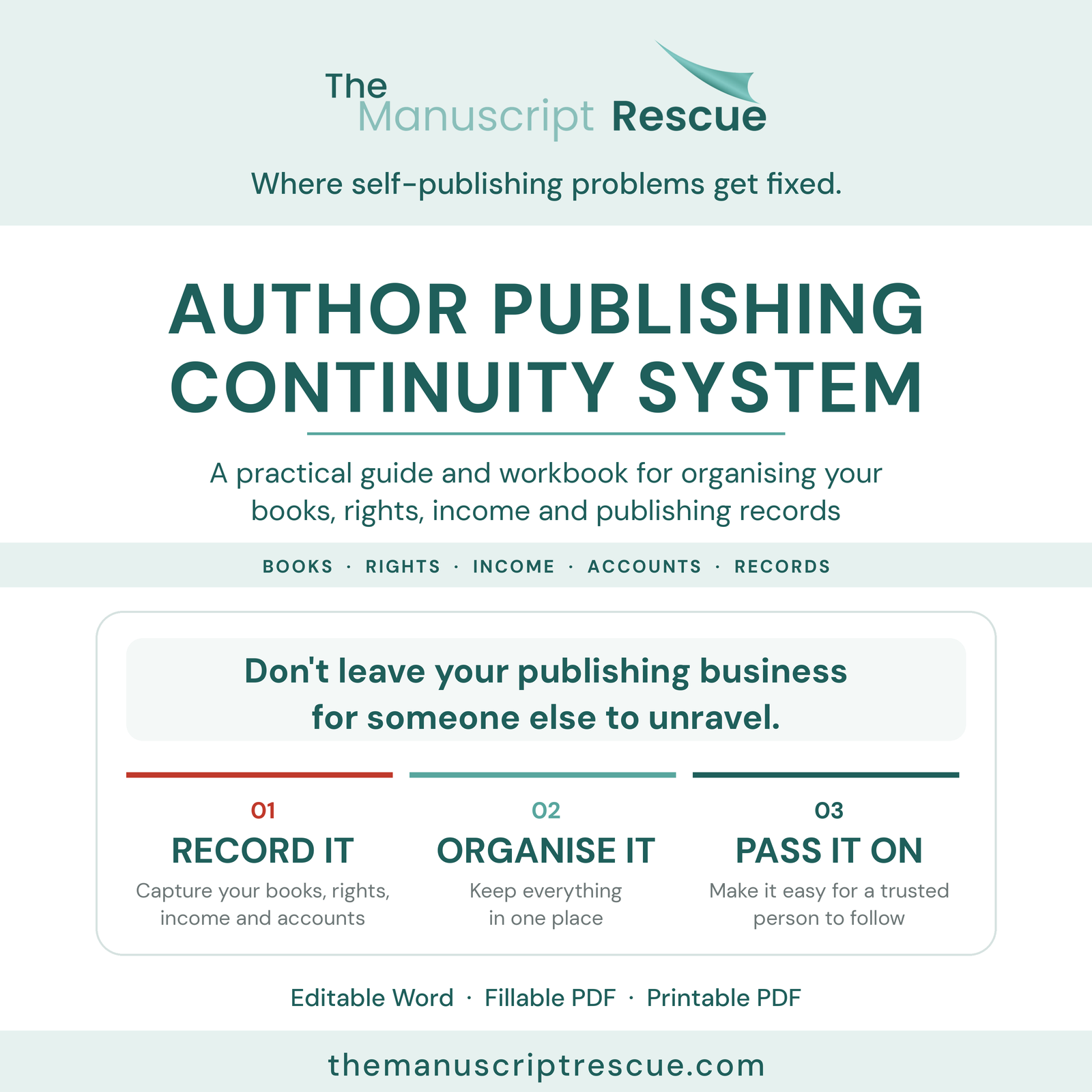 Author Publishing Continuity System – practical guide and workbook